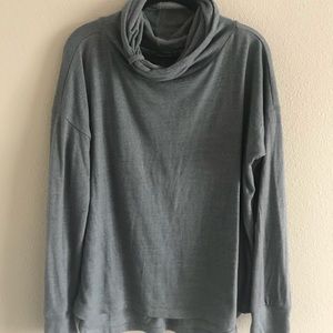 Prana gray turtle / cow neck long sleeve